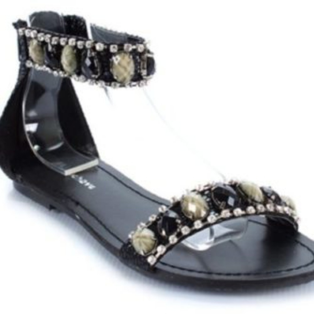Misbehave Veronica-3 Embellished Cuff Flat Sandal
